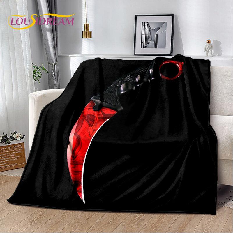 CS,knife,Swiss Knife Sword Games Soft Plush Blanket,Flannel Blanket Throw Blanket for Living Room Bedroom Bed Sofa Picnic Cover