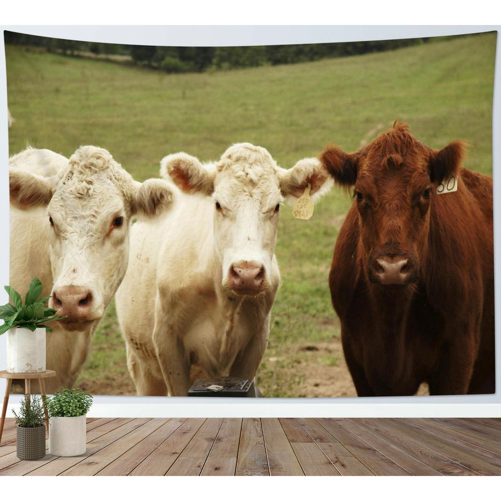 Tapestry Farmhouse Beautiful Cow West Country