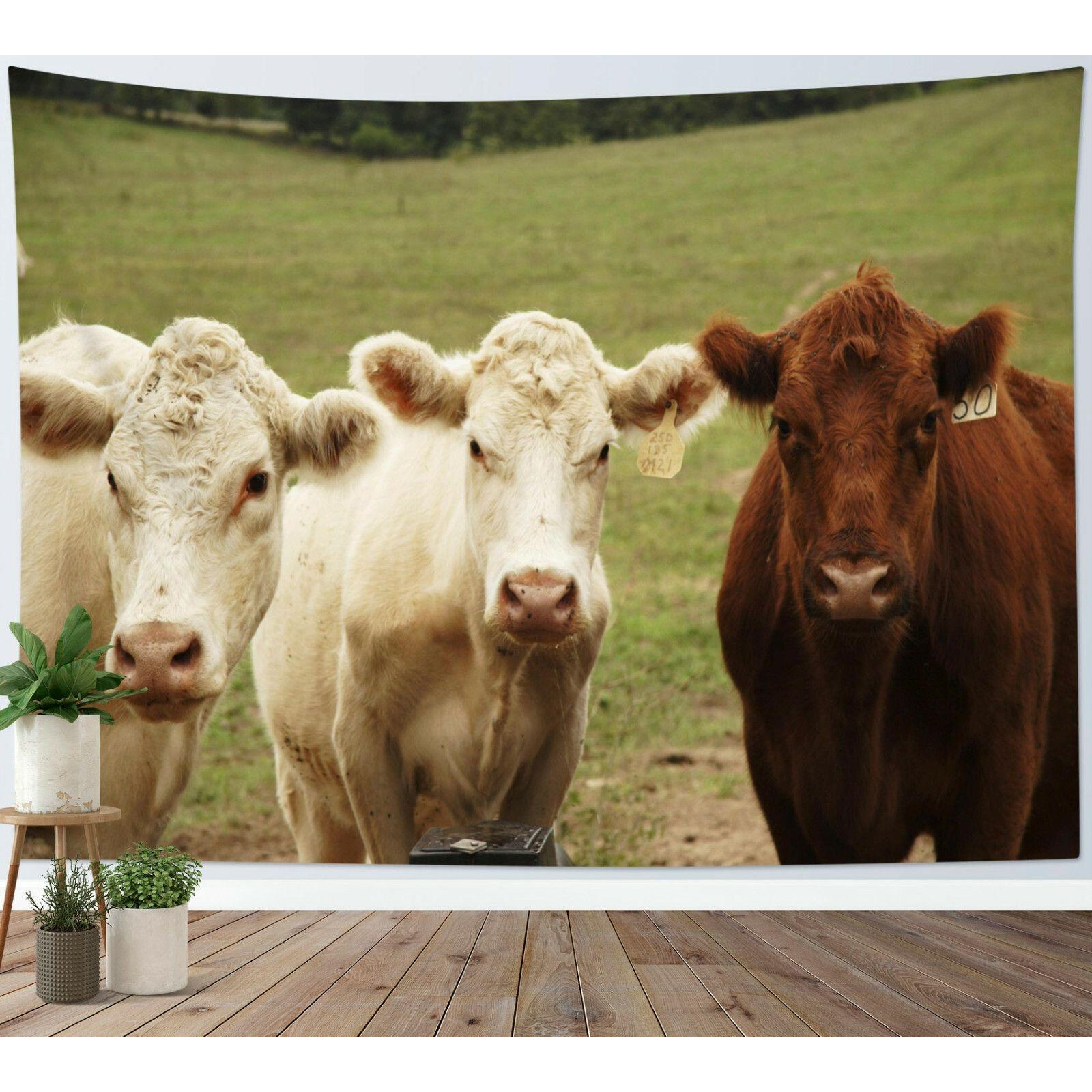 Tapestry Farmhouse Beautiful Cow West Country 75x100