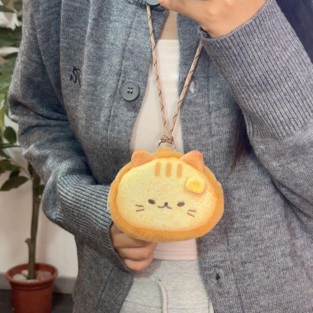 

Cute Siamese Cat Earphone Bag Portable Lanyard Wallet Print Coin Purse Children Kids style 1