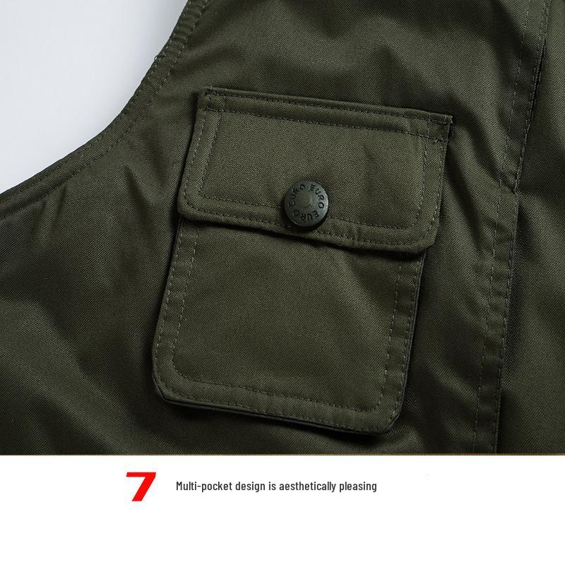 Herren Winter Plus Samt Warme Weste, Verdickt mit Großen Taschen, Übergröße für Mittleren Alters, Ältere und Übergewichtige Personen bis 8XL