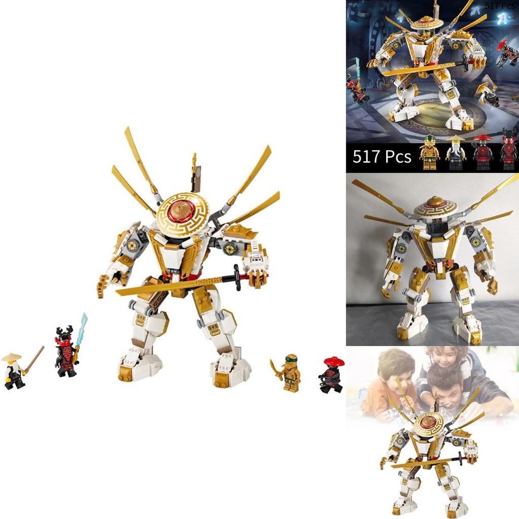Compatible With Ninjago Golden Mech Warrior Intelligent Building Block Educational Toy Model New Year Gift