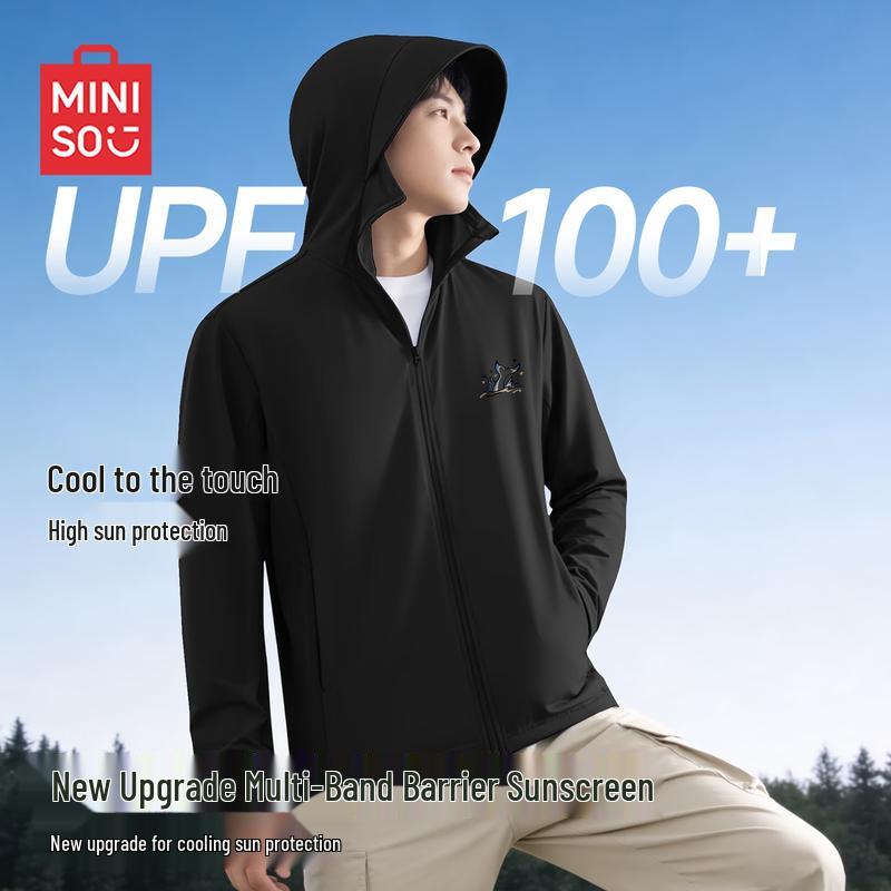 MINISO Men s Ice Silk Hooded Sun Protection Jacket 4XL