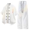 Chinese Style Suit Men's Summer Casual Short-sleeved T-shirt National Trend Men's New Chinese Style Tang Suit Hanfu Men's Two-piece Set