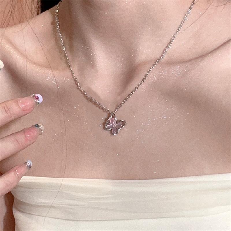 

Роскошное нежное ожерелье в виде бабочки для женщин и девочек, трендовая креативная цепочка в виде бабочки для ключицы, свадебные украшения для вечеринок, подарки onesize