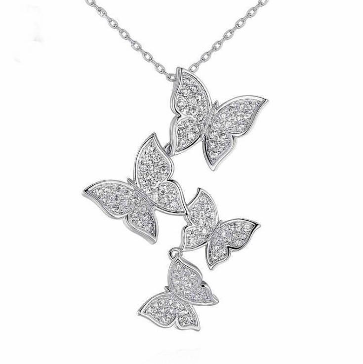 Elegant Rhinestone Crystal Butterfly Necklace - European & American Fashion Jewelry