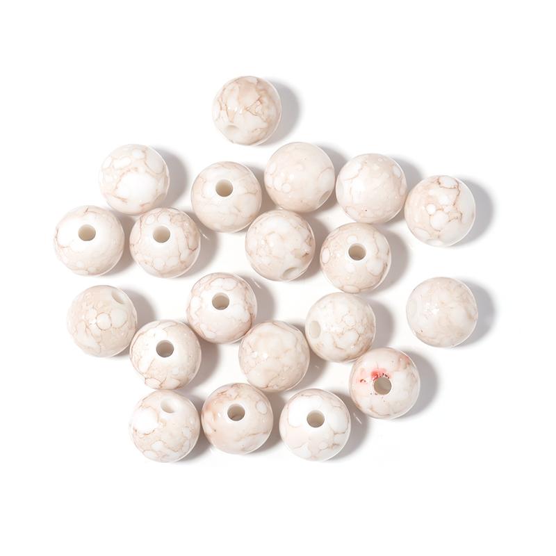 50-100pcs 8/10/12mm Crackle Acrylic Beads Colorful Round Loose Spacer Beads For DIY Jewelry Making Bracelet Necklace Accessories