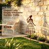 Artistic Garden Sculpture for Outdoors Vintage Lady Trellis Stake Rustic Metal Silhouette Plant Support Climbing Botanical Decor Outdoor Spaces Vines