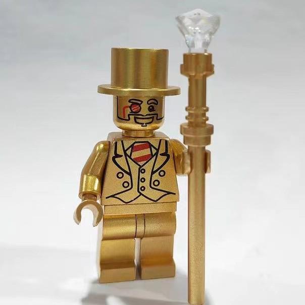 Golden Man Mr. Gold Minifigure Building Blocks Toy