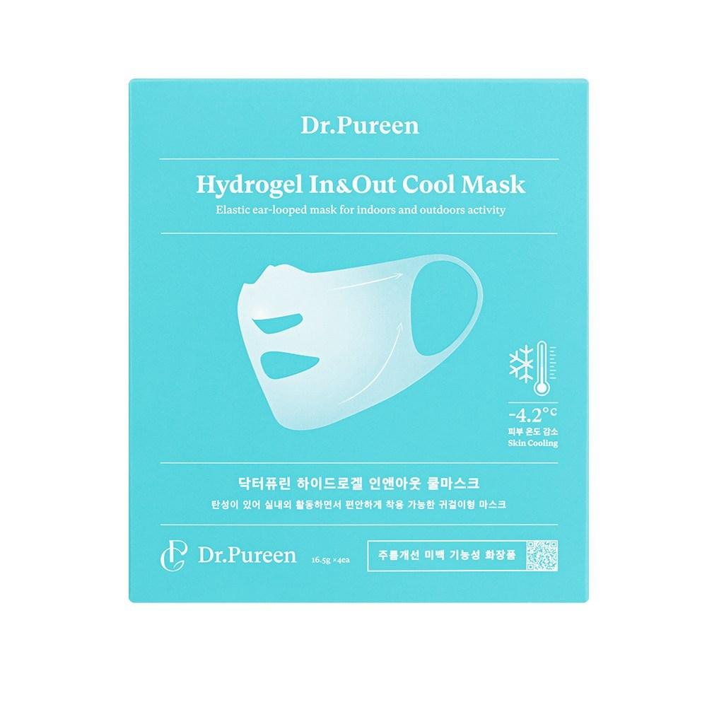 Dr. Purin Hydrogel In-N-Out Cool Mask Pack (4 sheets), 1 box, 4 sheets