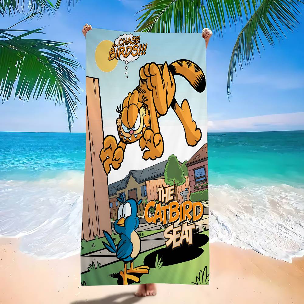 Anime G-Garfields Cat Microfiber Blanket Quick Drying Beach Towels Oversized Printing Super Absorbent Pool Towel Blanket