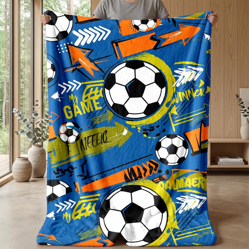 Soccer Ball Galaxy Theme Blanket Lightweight Warm Flannel Blanket Decorative Throw Blanket for Home Decoration