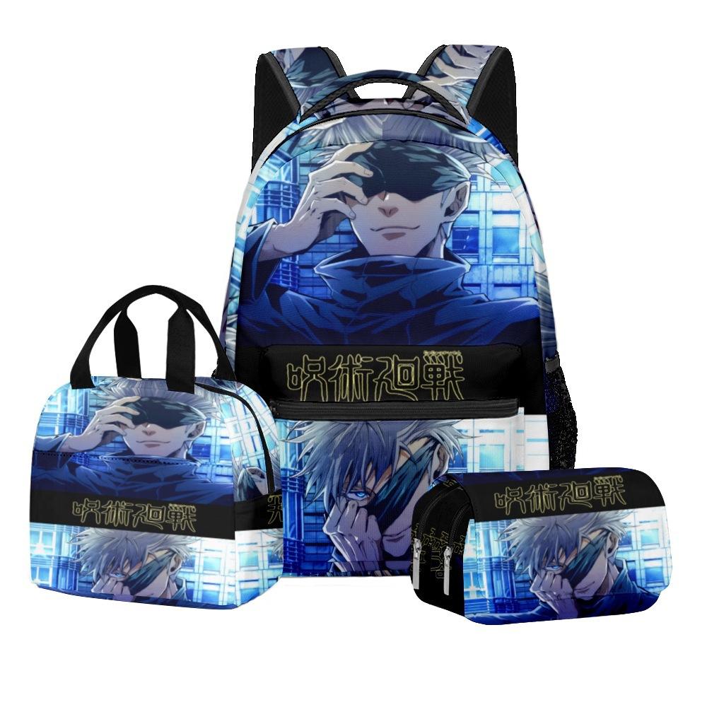3D Animation Spell Series Primary And Secondary School Students Schoolbag Backpack Lunch Bag Double Pencil Case Three-Piece Set