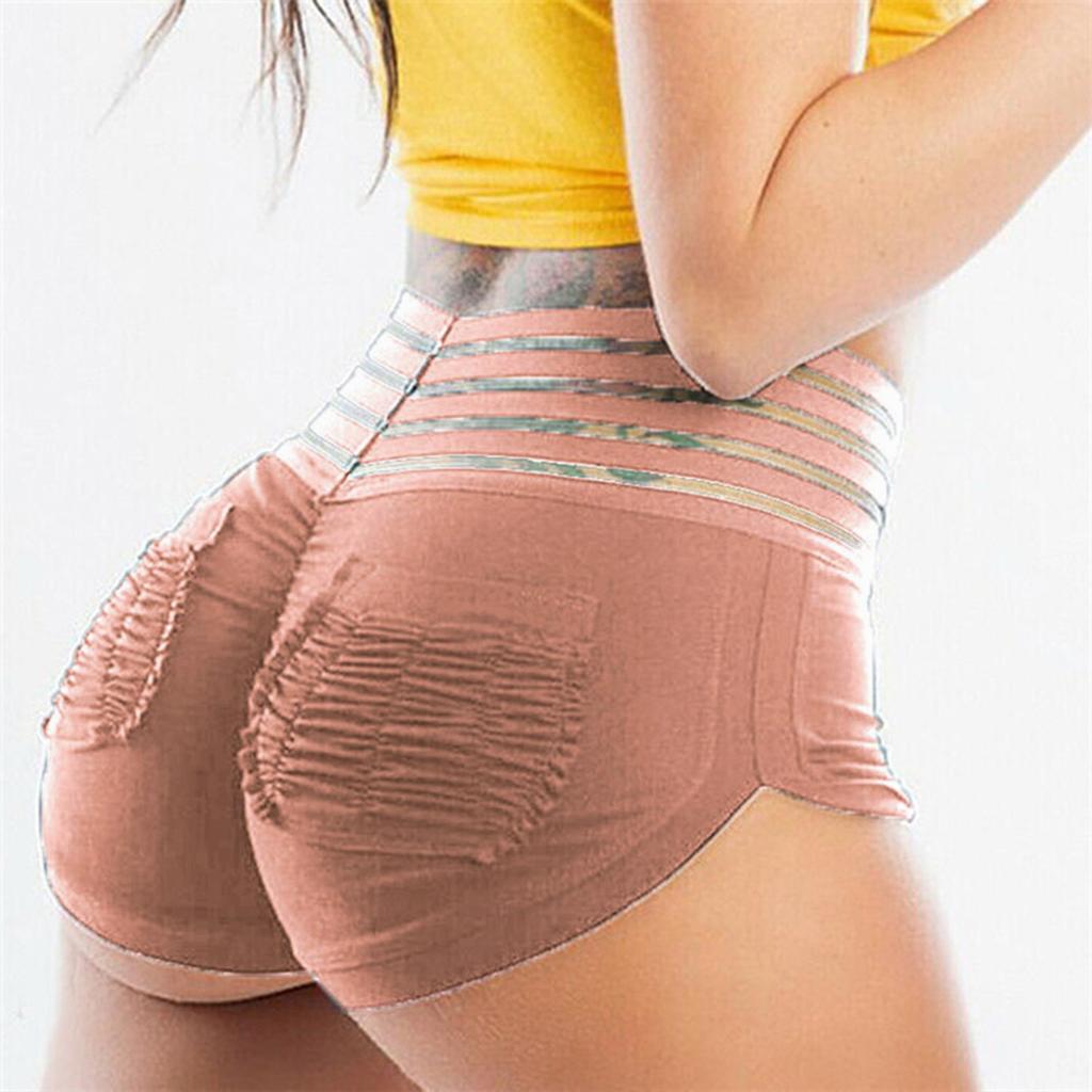 Fashion Women's Summer Hip Lift Beach Sports Leggings Shorts With Pockets