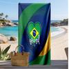 Brazilijos Futbolo Spaudinio Paplūdimio Rankšluostis Greitai Džiūstantis Super Sugeriantis Minkštas Vonios Rankšluostis Maudynėms Paplūdimiui Kelionėms Gerbėjo Atminimo Dovana