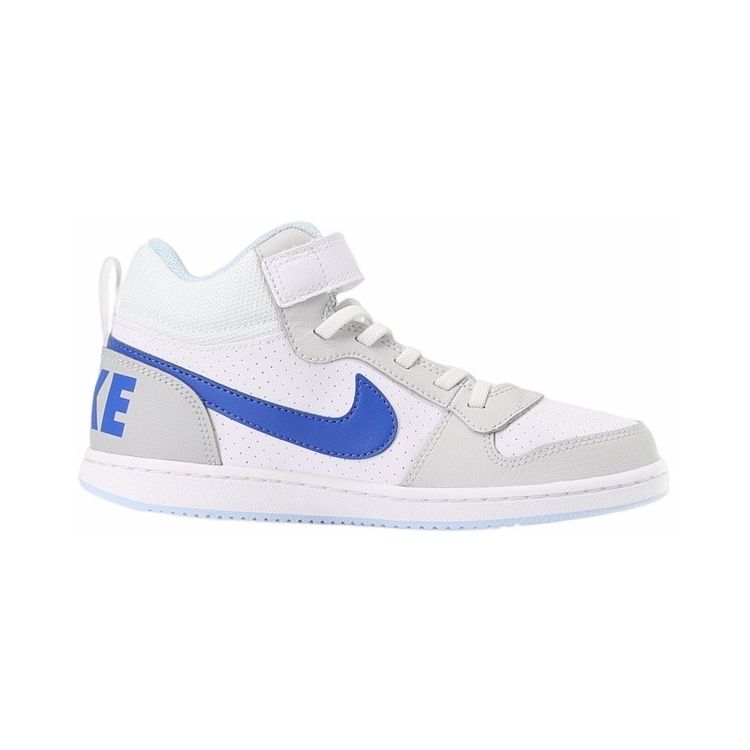 Nike Court Borough Comfortable Shock Absorbing Durable Mid-Top Kids Skate Shoes Kids Sneaker White Blue FB7178-141