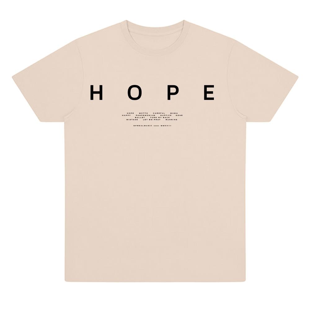NF Hope Tracklist T-Shirt Cotton Short Sleeved T Shirt Retro Casual Graphic Print Unisex Tee Fashion New Versatile