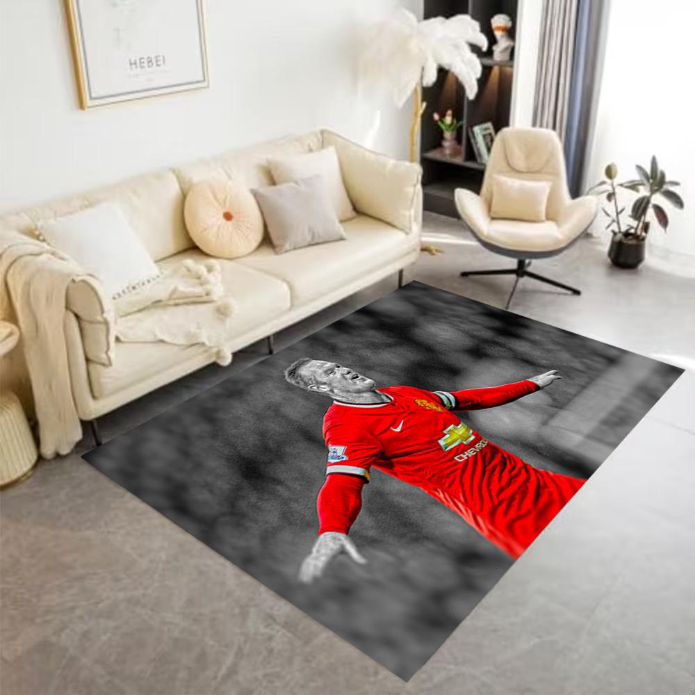 Wayne Rooney Manchester Floor Rug Office Rug Perfect for Game Room Balcony Living Rooms Entryway Antislip Carpet Office home decor