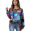 Women's Casual Shirts Long Sleeve Tops Button Up V Neck Loose Knit Fall Favorites For Women