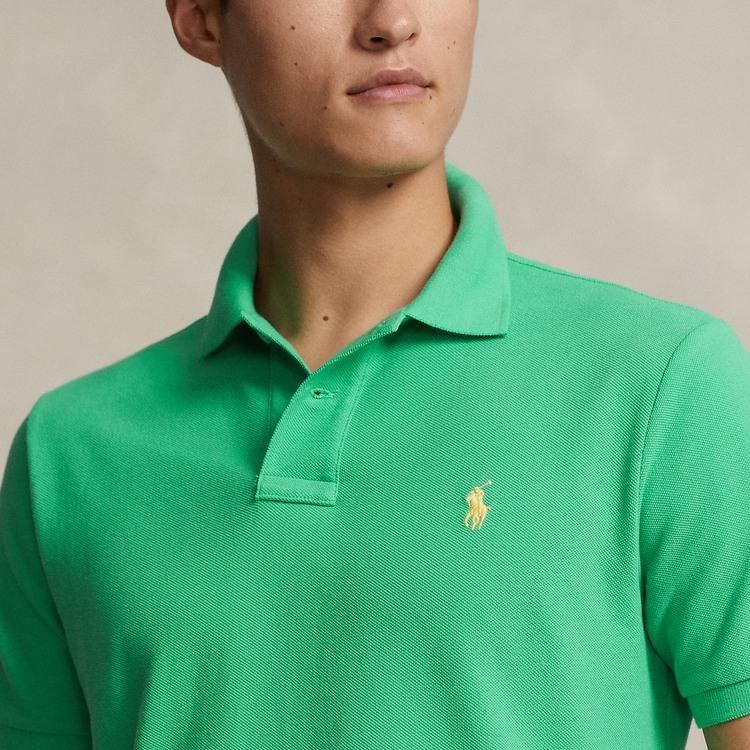 Polo Ralph Lauren Solid Color Logo Embroidered Casual Slim Fit Short Sleeve Polo Shirt Men Tops Green 710534735-363