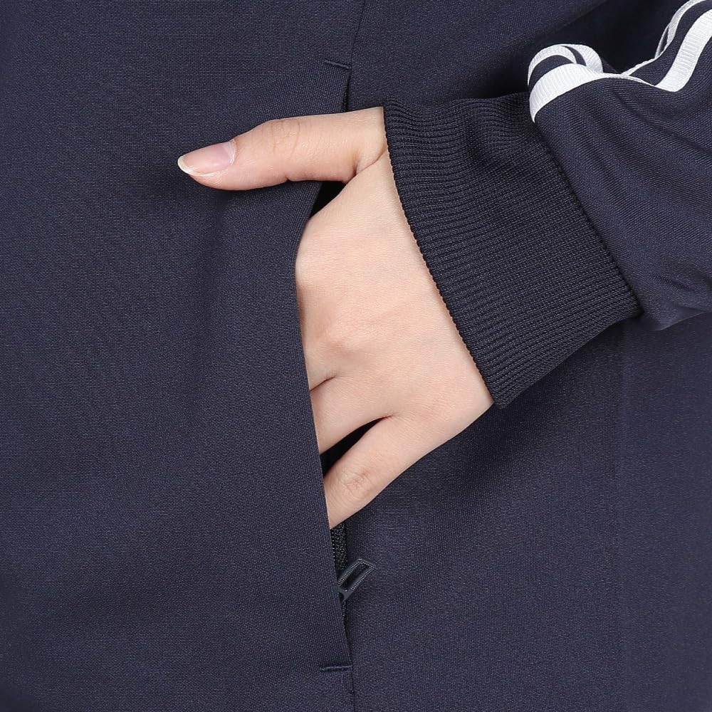 Adidas KTX40 Legend Ink Double Knit Track Top with Size L Women's (JG3797) Loose-Fit 3-Stripes,