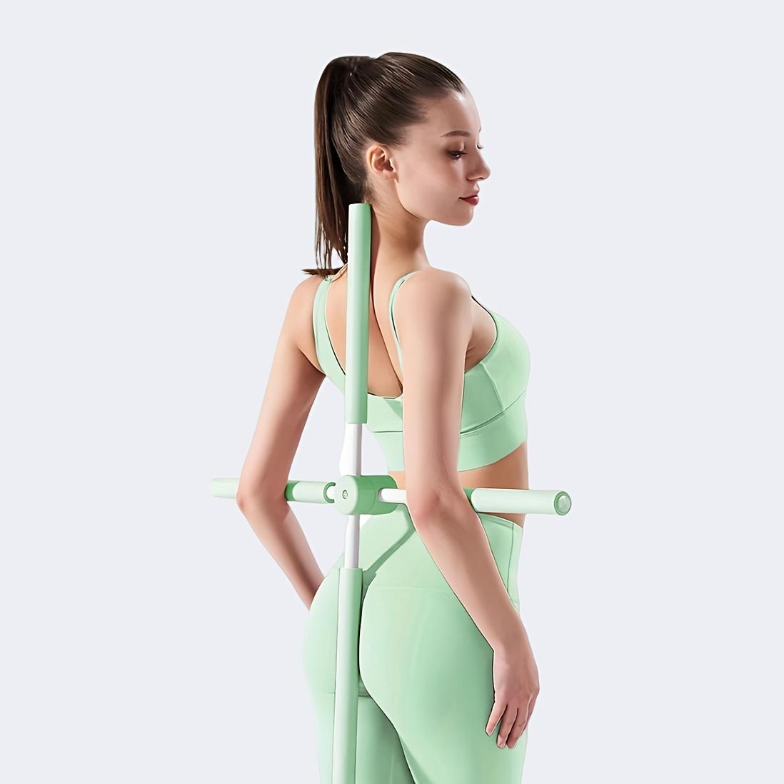 

Yoga Body Stick Back Stretching Rod - Body Shaping Rod with Rotating Buckle, Stainless Steel and Foam Material, Posture Corrector, Posture Correction трава зеленый
