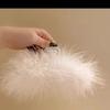 Shark Clip Autumn and Winter Feather Grab Clip High-end Ostrich Hair Hairpin Back Head Hair Hair Grab Super Fairy Headdress