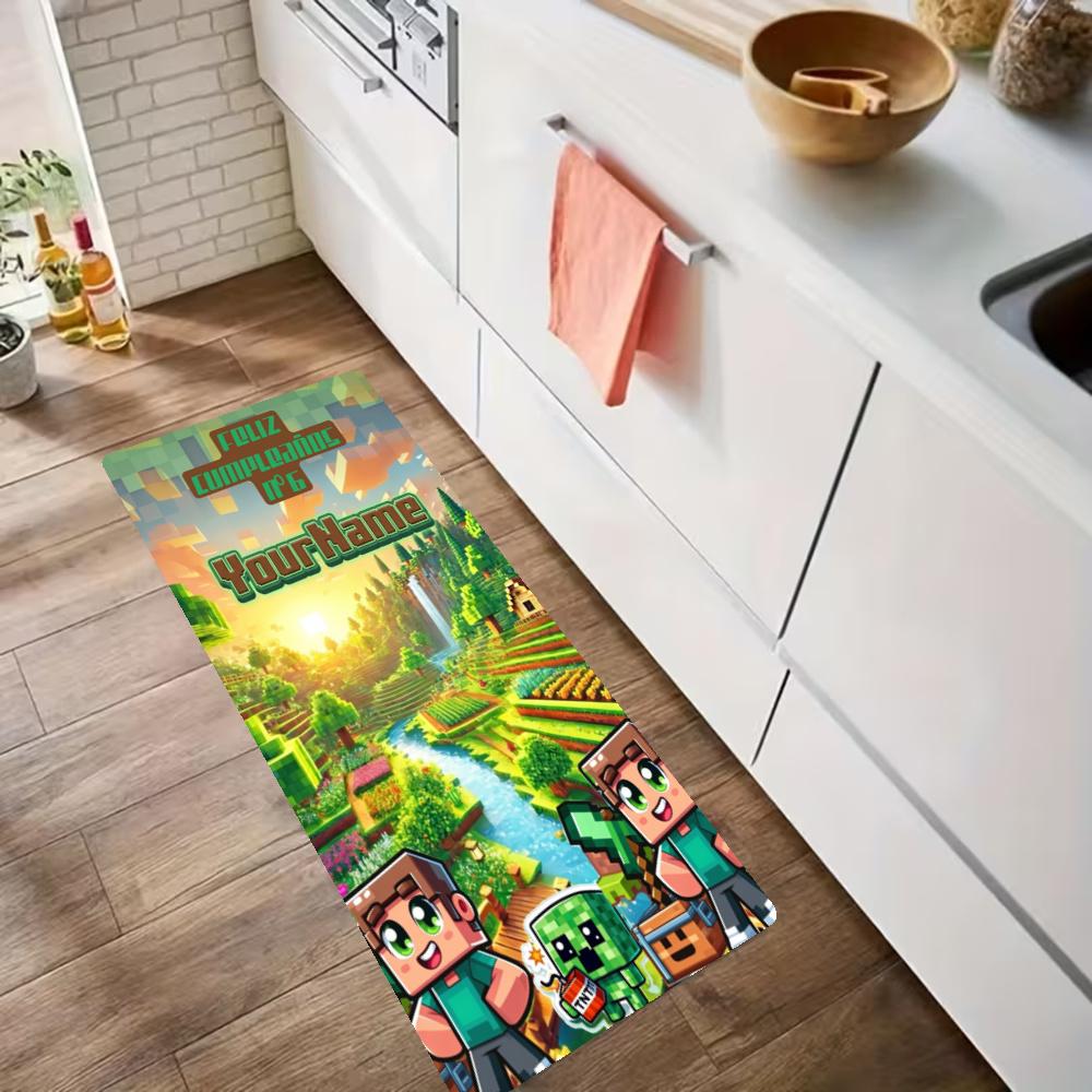 Minecraft Customize Your Name Kitchen Rug Runner Rug Laundry Mat Hallway Entryway The Best Gift Choice