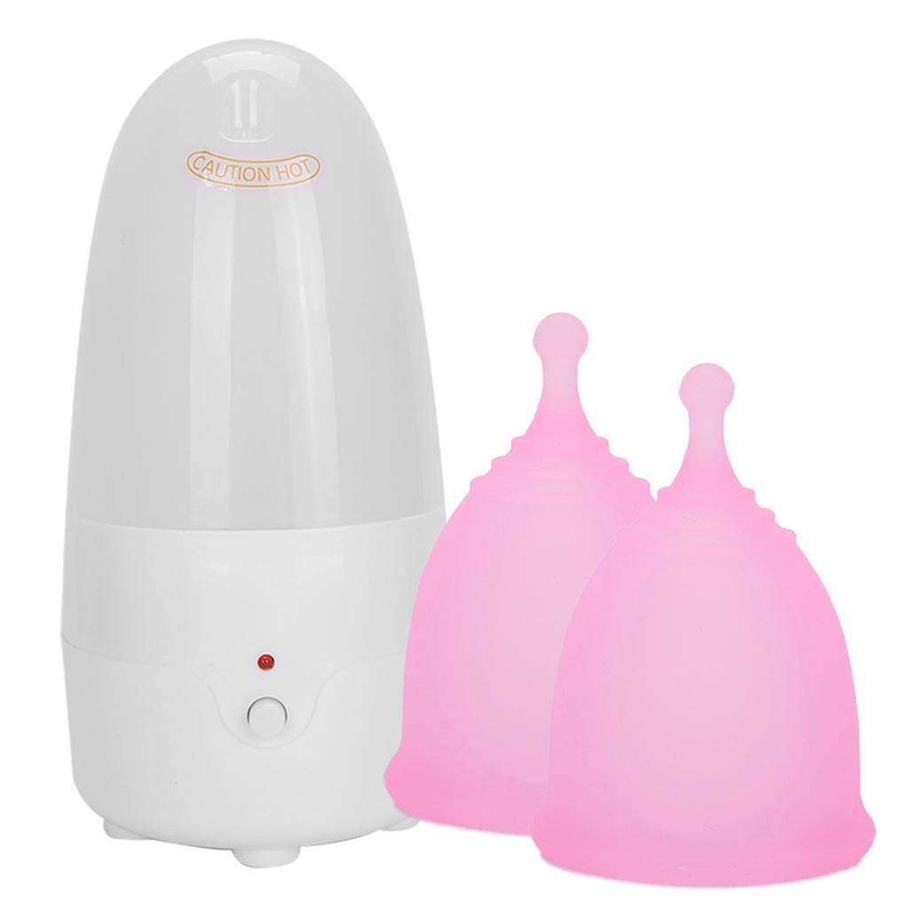 Reusable Female Menstrual Cup Lady Menstrual Cup Cleaner Machine Set (Cleaner Menstrual Cup Pink sL