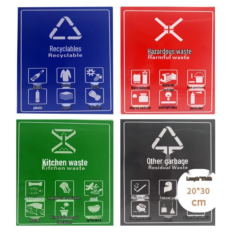 Self-Adhesive Waste Classification Stickers