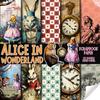 Alice In Wonderland Scrapbook Paper Part Tow, 8.5x8.5, 10 Designs, 20 Double-Sided Sheets: Scrapbooking Paper for Junk Journals, Decorative Craft ...