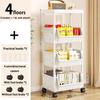 Kitchen Organizer Storage Rack Mobile Snack Toy Trolley Desk Side Book Shelf Rack Wheels
