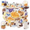 35pcs Playful Coffee Stickers Cartoon Beverage Coffee Stickers Teacher Reward Stickers For Suitcase Fridge Phone Luggage Laptop