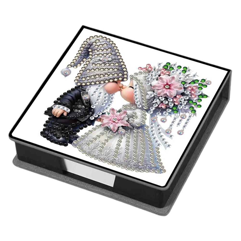 Leather 5D Diamond Painting Kit Note Box with 160 Sheets DIY Diamond Art Note Box for Home Office School Supplies