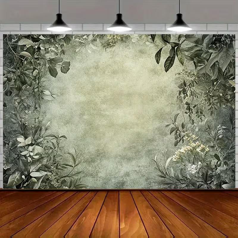 

2D Sage Green Leaf Backdrop for Maternity, Bridal & Engagement Shoots 47.2x31.5inch/120*80cm