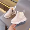 Autumn Winter Kid Boys Girls Casual Ankle Boots Comfortable Simple Side Zipper Leather Boots Velvet Warm Non-Slip Boots