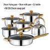 12-Piece Non-Stick Stainless Steel Cookware Set with Gold Handles and Kettle