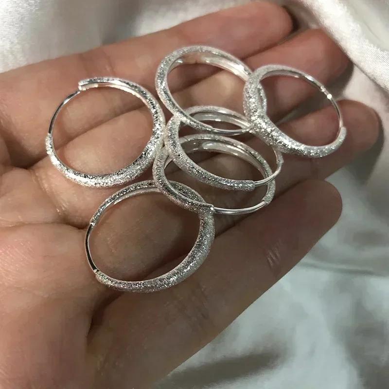 925 Sterling Copper Sparkling Round Hoop Earrings for Women Simple Geometric Creative Earrings Party Zircon