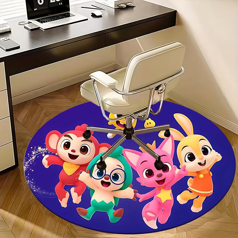 Pororo Chair mat Round Rug-Office carpet, Machine Washable, Non-slip, Suitable for Living Rooms, Bedrooms