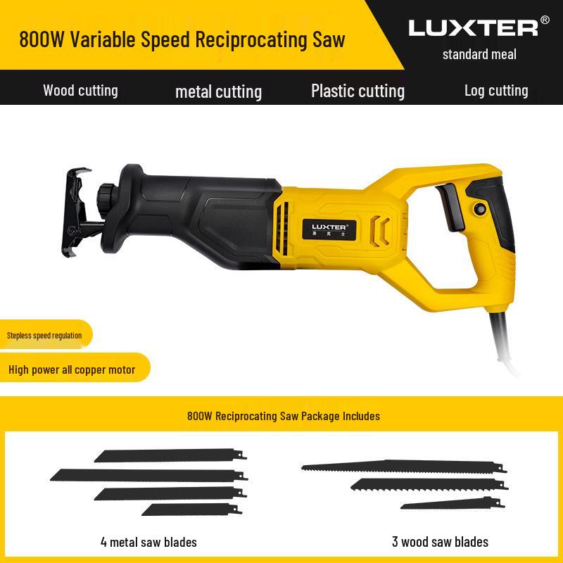 LUXTER Multi-Functional Handheld Reciprocating Saw for Woodworking
