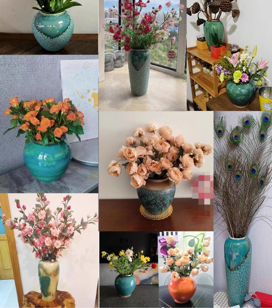 35CM Blue and White Porcelain Vase: Chinese-Style Ceramic Flower Container for Hydroponic Bamboo or Living Room Décor.