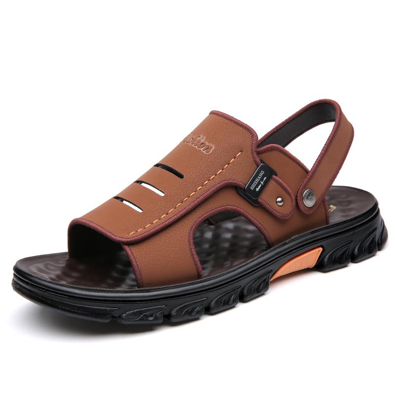 Fashion Summer Men Sandals Comfortable Outdoor Handmade Beach Walking Sneakers Hollow Out Lightweight Breathable Genuine Leather Shoes