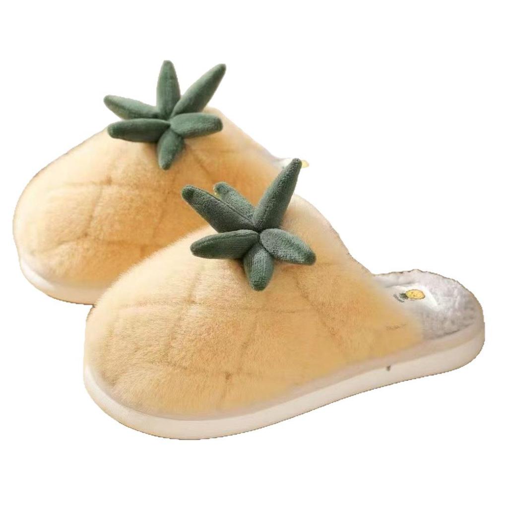 2025 Autumn Pineapple Print Warm Couple Slippers