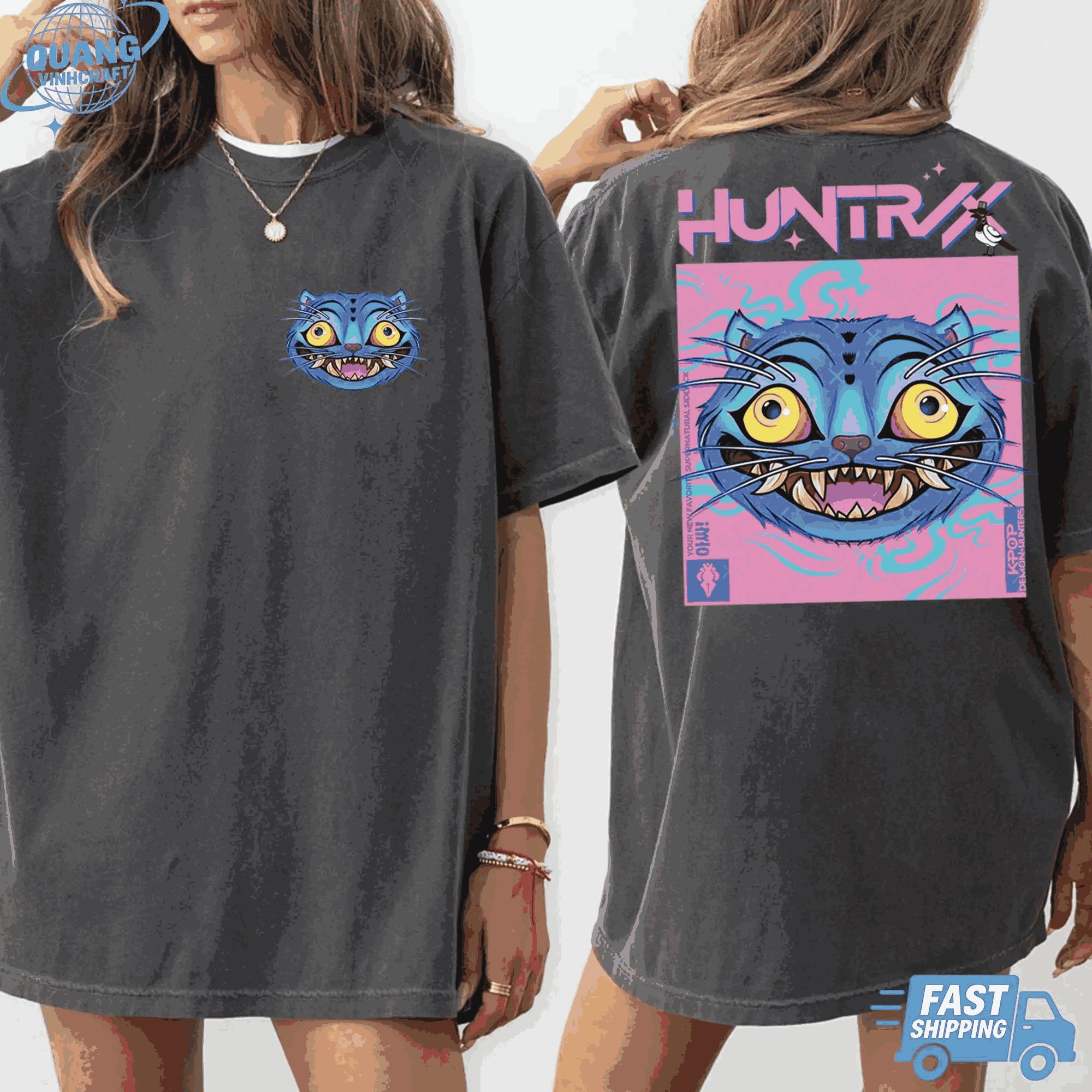 Kpop Devil Hunter Derpy Tiger Bird Pattern Graphic Print T-shirt Men Women Summer New Tee Streetwear Harajuku Fashion Loose Casual Oversized Top 4XL