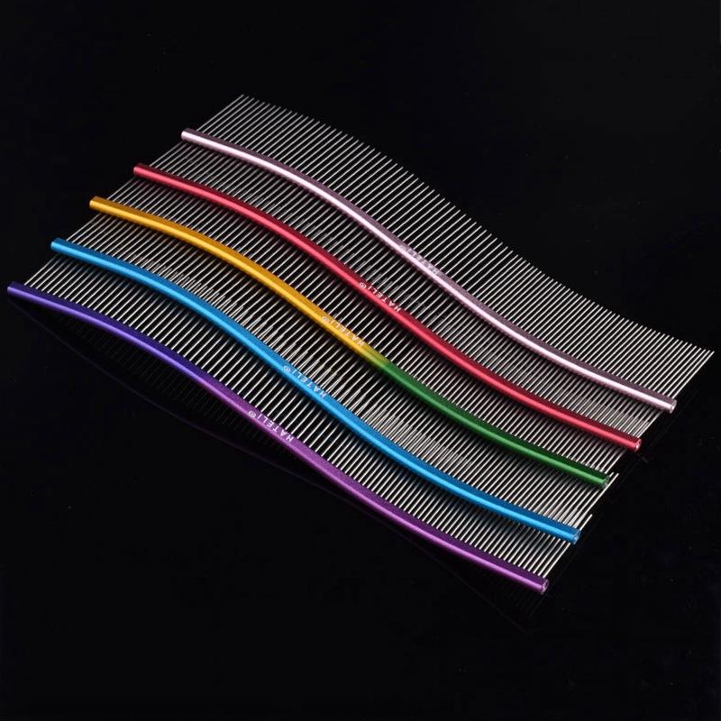 Pet S-shaped & curved Comb Professional Stainless Steel Grooming Comb Dense Sparse Teeth Dog Cat Cleaning Hair Reemoval Comb