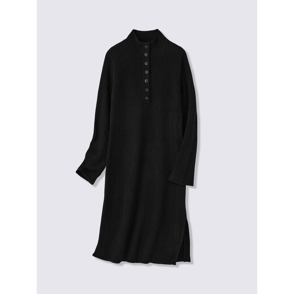 Gu By Uniqlo Rib Button Neck Dress Ul