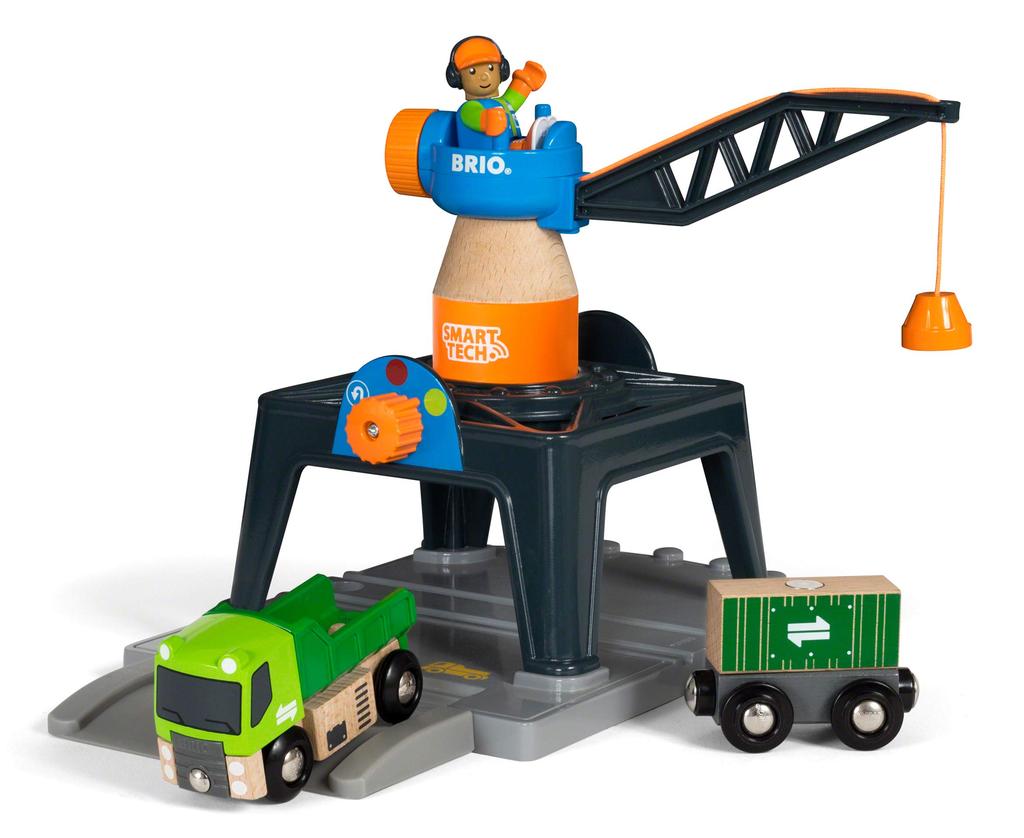 BRIO WORLD Smart Tech Tower Crane [Wooden Rail Toy] 33962