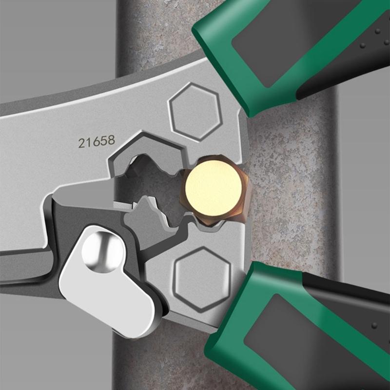 Professional Tin Snips With Crimper Pliers Tool Hexagonal Key Serrated Blade Ergonomic Comfortable Grip Nonslip Design