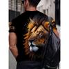 Men's Lion T-Shirt King of Beasts 3D Animal Graphic Printed Casual Short Sleeve O-Neck Pullover Streetwear Summer Tee Tops Male Clothing