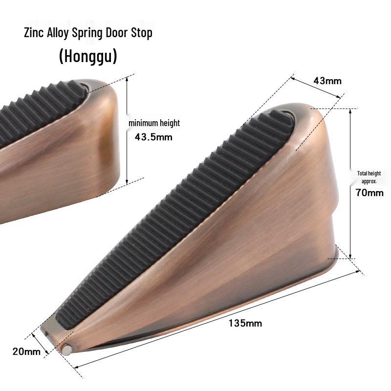 Spring-loaded Anti-collision Door Stopper & Holder with Windproof Wedge